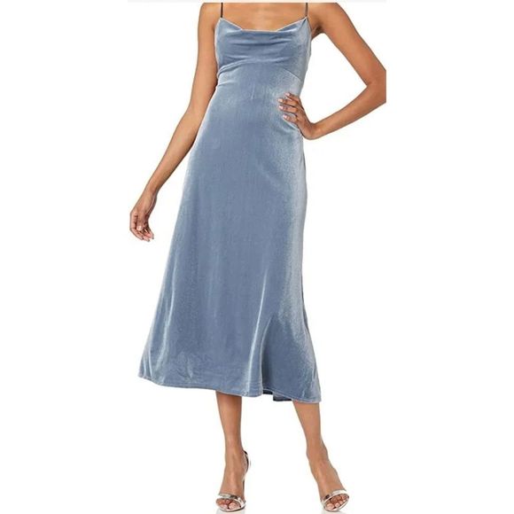 New BHLDN Jenny Yoo Women's Saba Velvet Cowl Neck Midi Slip Dress Size 16 -  cruiseboatoman.com